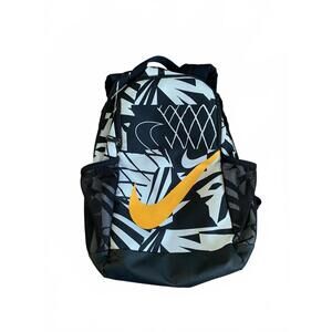 Nike Black and White Abstract Yellow Swoosh Backpack